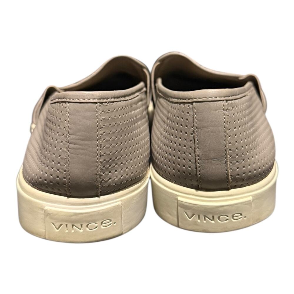 Vince Women's Gray Blair Perforated Leather Slip-On Sneaker Shoes Size 8.5 M - Picture 6 of 9